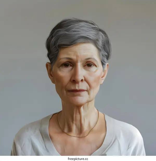 Portrait of a Senior Woman with Gray Hair