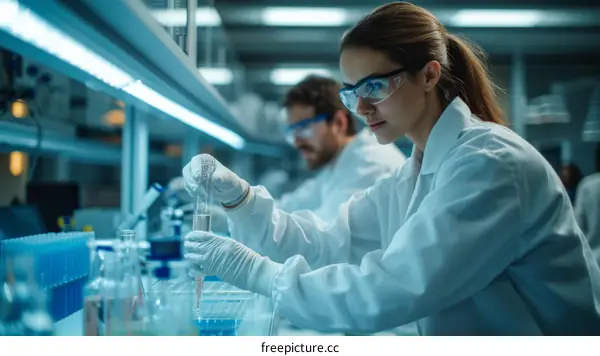 Scientists working in a laboratory