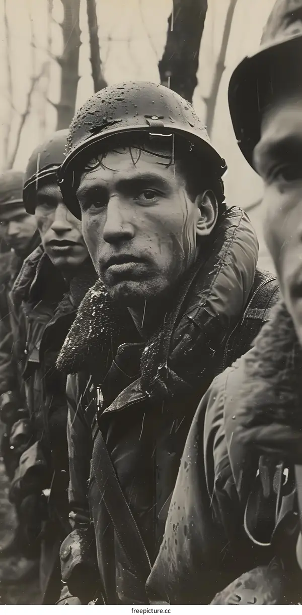 World War II Soldiers in the Rain