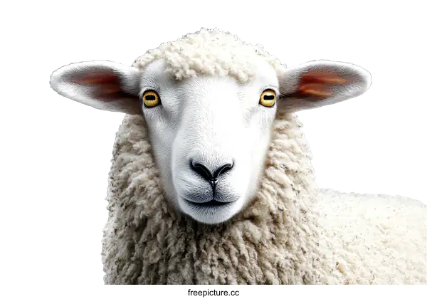 [Transparent Background PNG]Close-up Portrait of a Sheep