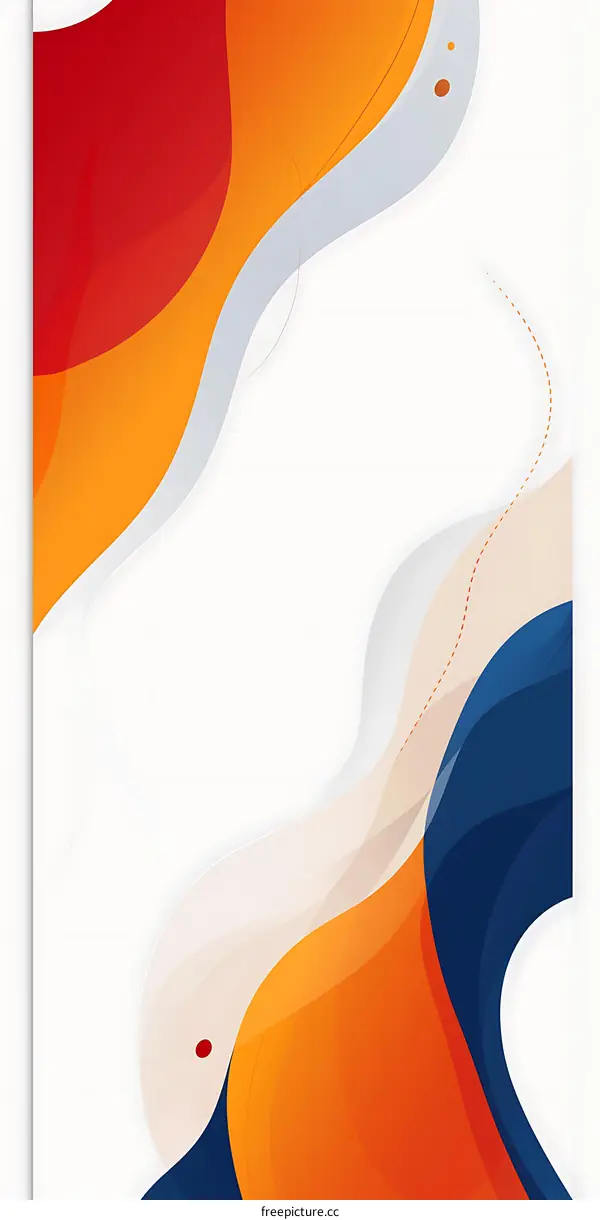 Abstract Background with Orange, Red, Blue, and White Swirls