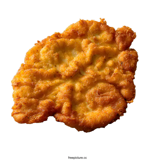[Transparent Background PNG]Crispy Fried Breaded Cutlet Isolated on White