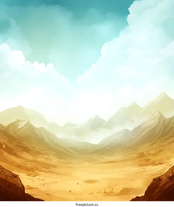 Mountain Range and Sky Digital Art