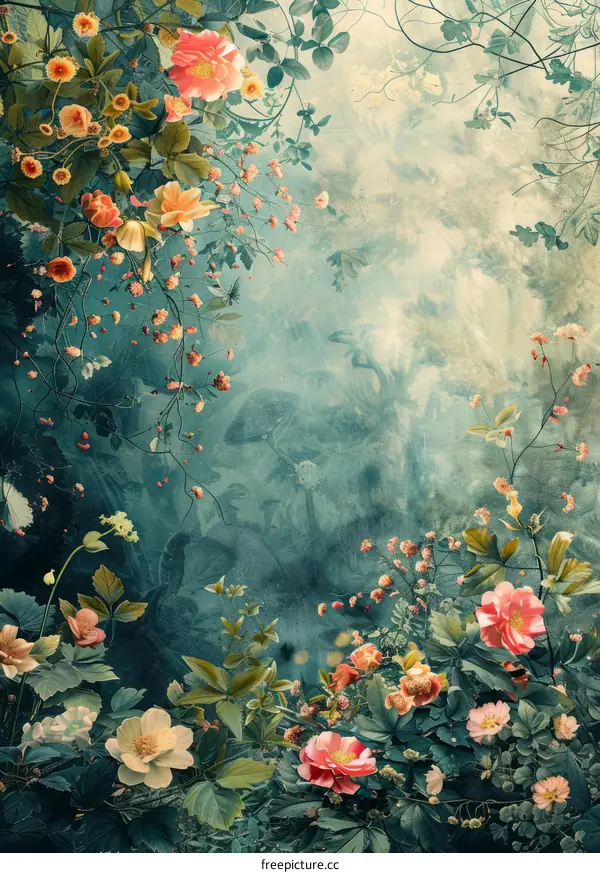 Nature's Serenity: Vibrant Flora Amidst the Forest Embrace