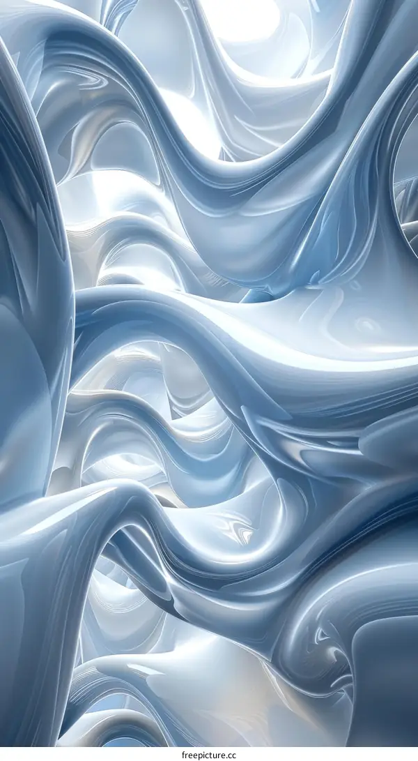 Abstract Blue and White Waves