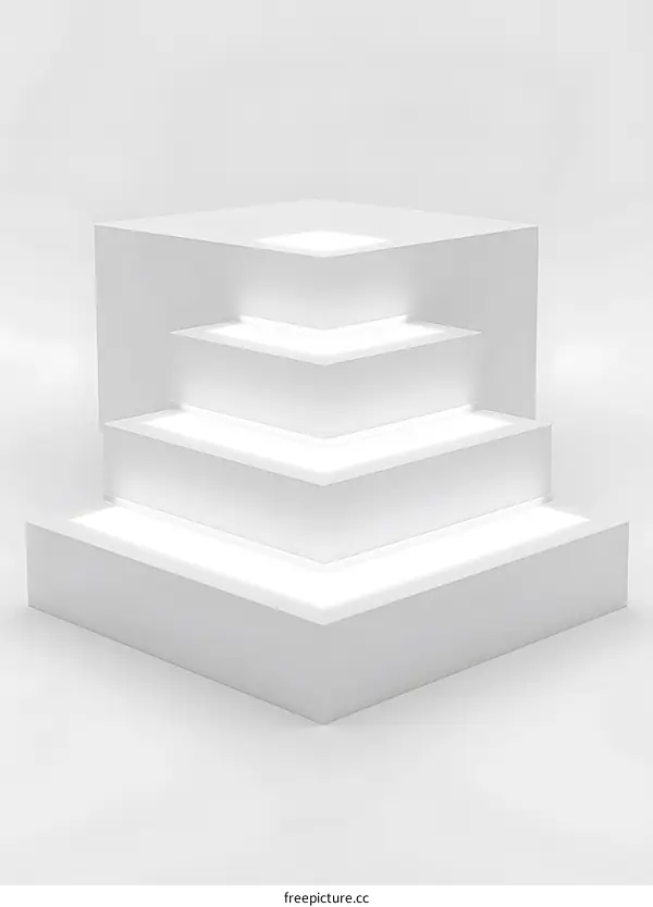 White Platform With Four Steps