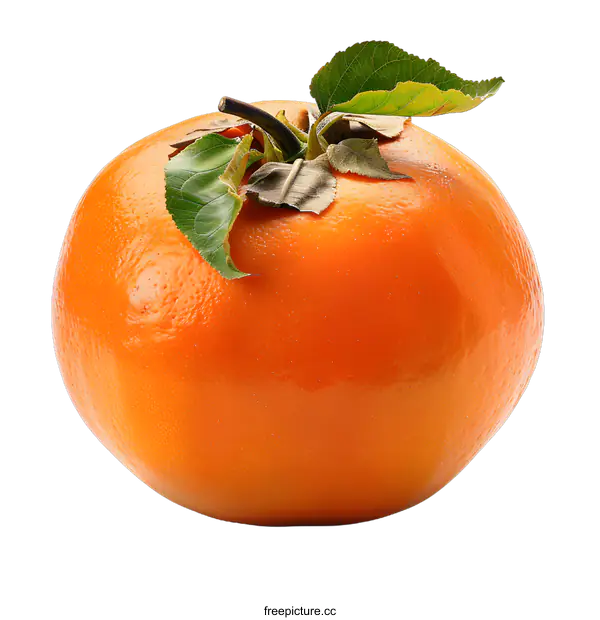 [Transparent Background PNG]A persimmon isolated on white background