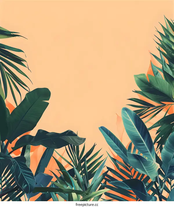 Tropical Leaves Frame Background Design