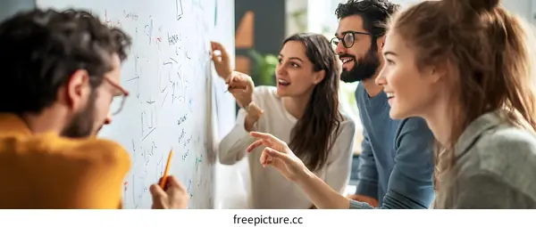 Teamwork and Collaboration on Whiteboard Brainstorming