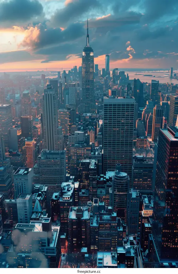 New York City Skyline at Sunset