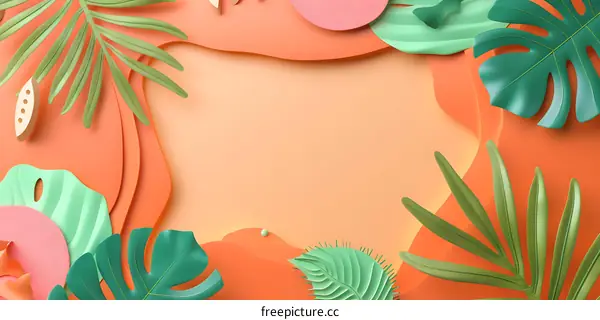 Tropical Leaves Summer Background Design