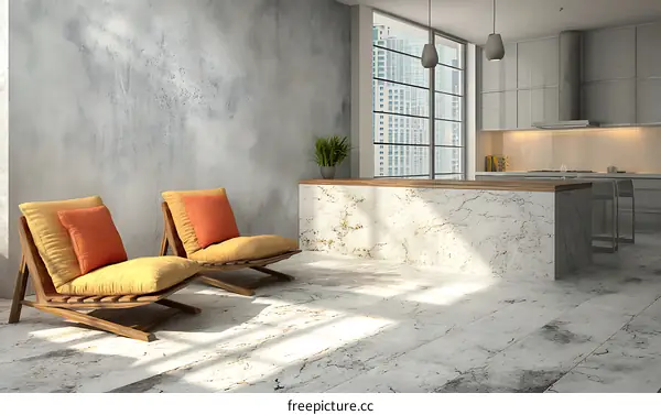 Modern Concrete Kitchen Interior Design