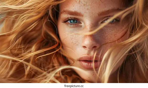 Portrait of a Woman with Freckles