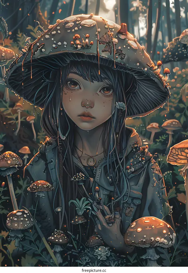Girl In The Mushroom Forest