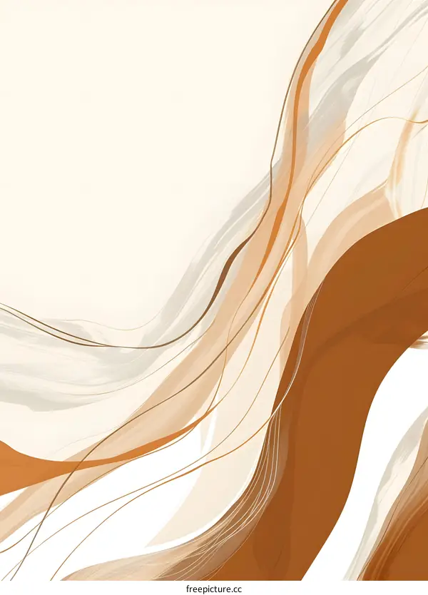 Abstract Background With Wavy Lines In Brown Tones