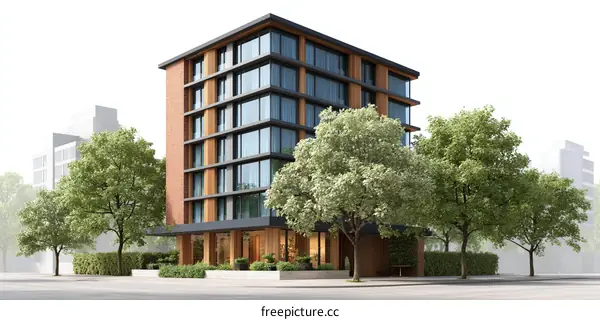 Modern Apartment Building Architecture Exterior Scene