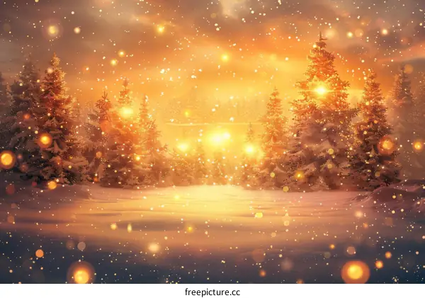 Peace in a snowy pine forest