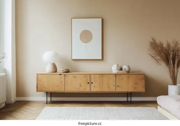 Modern Minimalist Living Room Decor Illustration