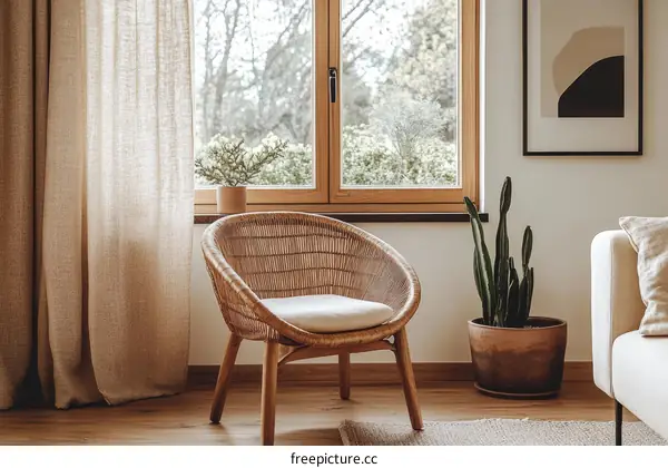 Cozy Living Room with Natural Elements