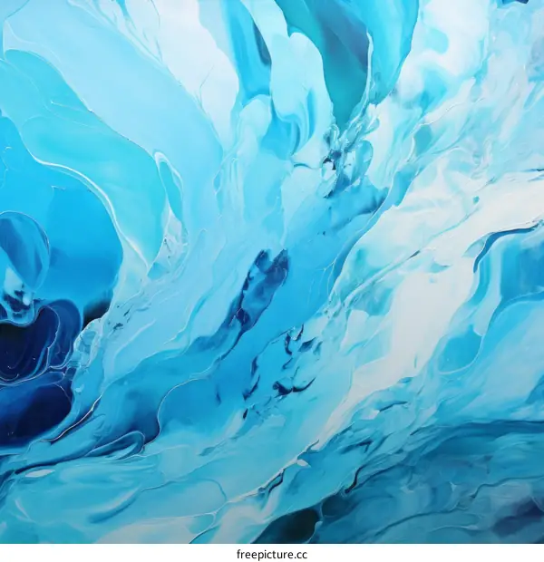 Blue and white abstract painting