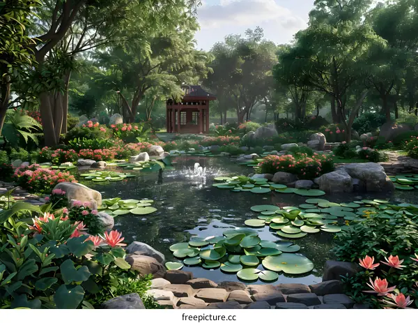 Chinese garden landscape design renderings