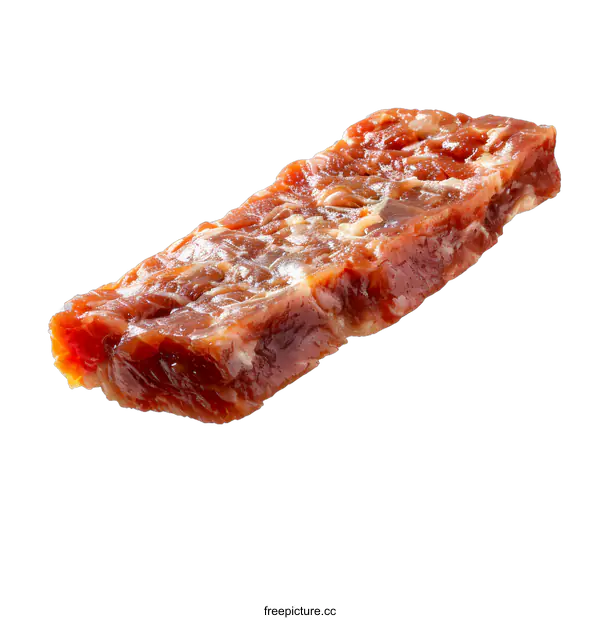 [Transparent Background PNG]Piece of beef jerky isolated on white background
