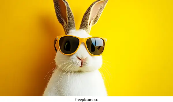 Funny Easter Bunny with Sunglasses