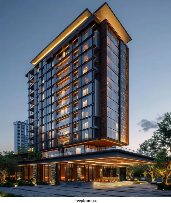 Modern Architectural Design of a Tall Building