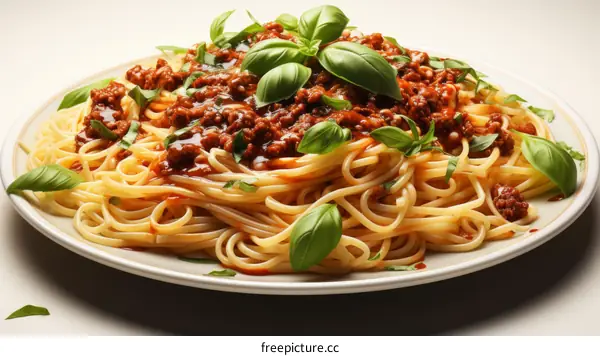 Classic Spaghetti with Tomato Sauce and Basil