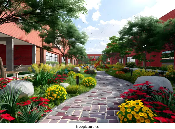 Courtyard of a residential building