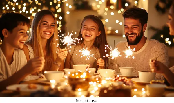 Family Celebration with Sparkler Party