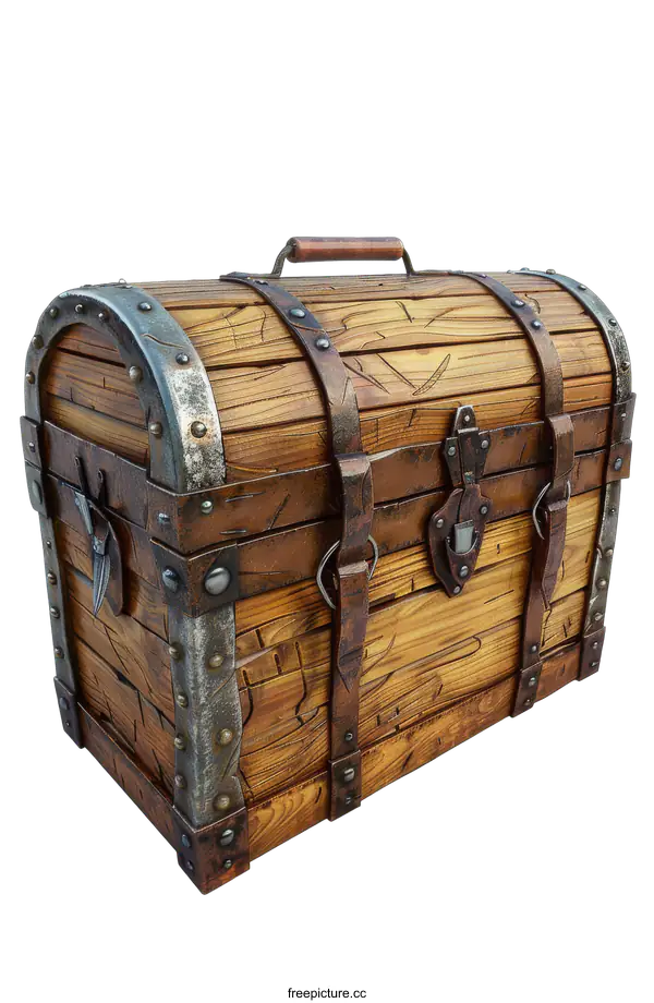 [Transparent Background PNG]Old Wooden Chest on transparent background