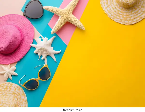 Summer Vacation Essentials Flat Lay