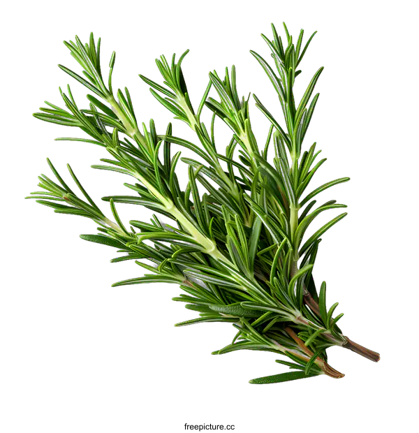[Transparent Background PNG]Fresh Rosemary Sprigs on White