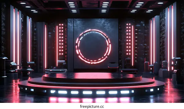 Futuristic Neon Stage Interior Design