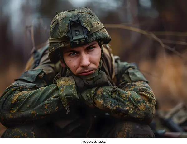 Portrait of a soldier in the Russian Armed Forces