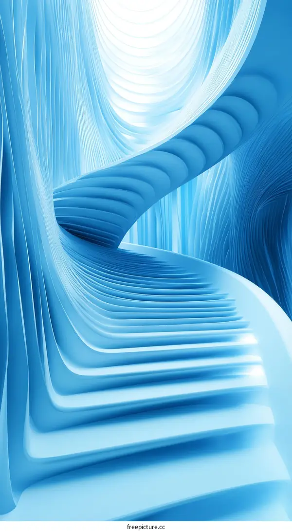 Abstract Blue Architectural Staircase Design