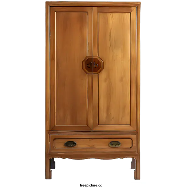 [Transparent Background PNG]Antique Chinese Wooden Cabinet With Two Doors And A Drawer