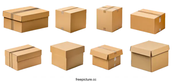 [Transparent Background PNG]Various Cardboard Boxes Packaging Design