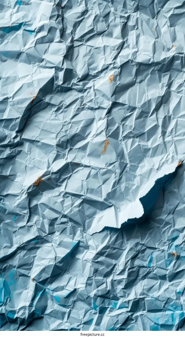 Blue Crumpled Paper Background