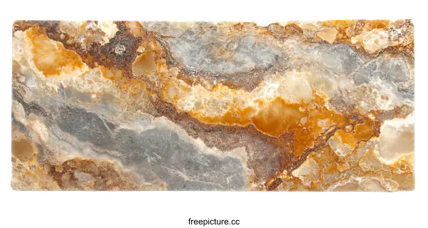 [Transparent Background PNG]Natural Onyx Stone Slab with Multicolored Veins