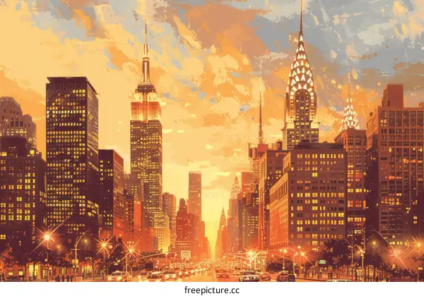 New York Cityscape Illustration