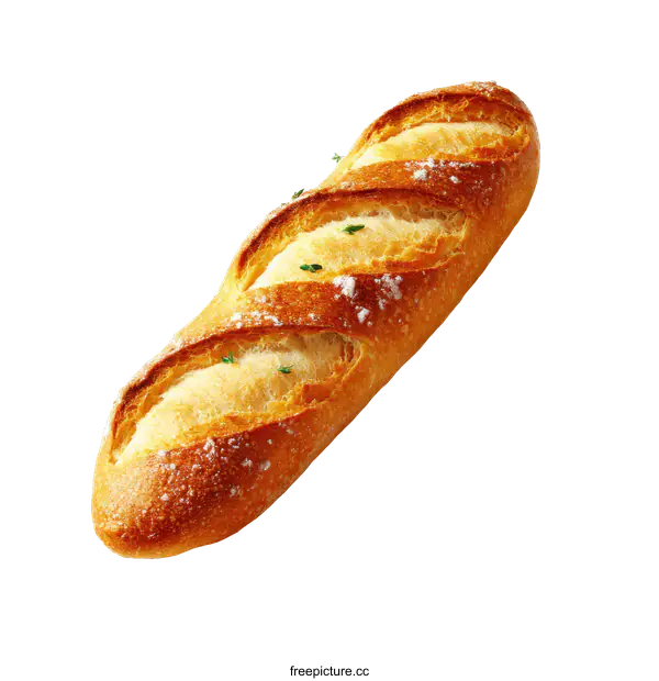 [Transparent Background PNG]Freshly Baked Baguette with Herbs