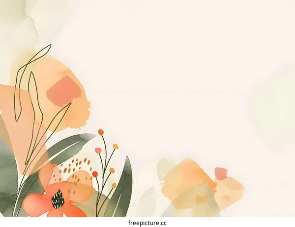 Abstract Watercolor Floral Background Illustration