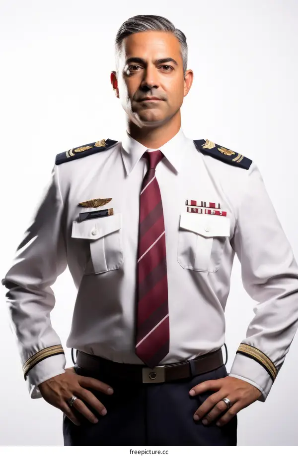 Portrait of a male pilot in uniform