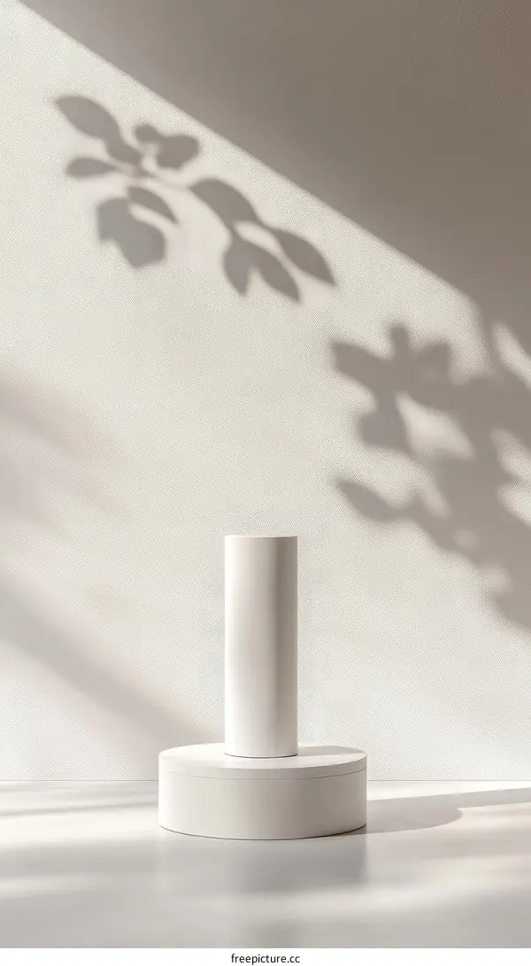 Modern Minimalist White Cylinder Display