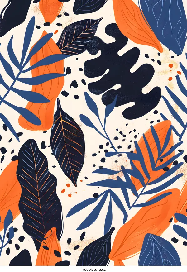 Seamless Pattern Tropical Leaves Abstract Background