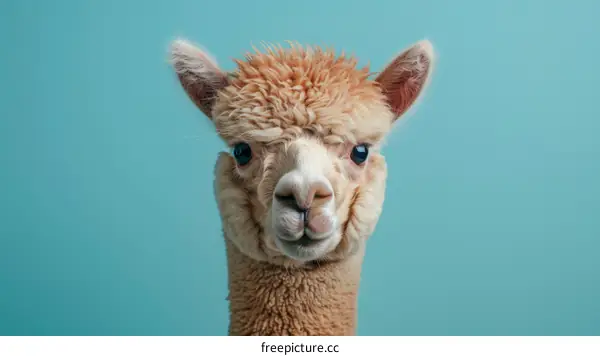 Funny Fluffy Llama or Alpaca Portrait