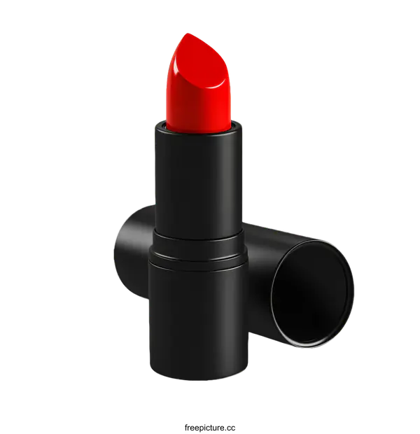 [Transparent Background PNG]Red Lipstick in Black Case Illustration