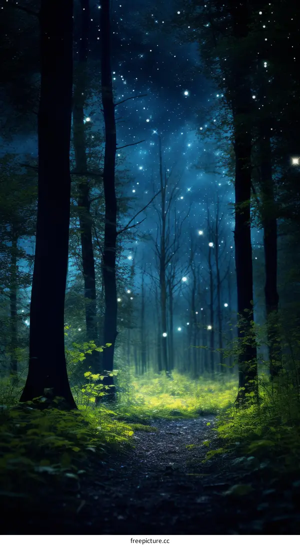 The Glowing Path Through the Enchanted Forest